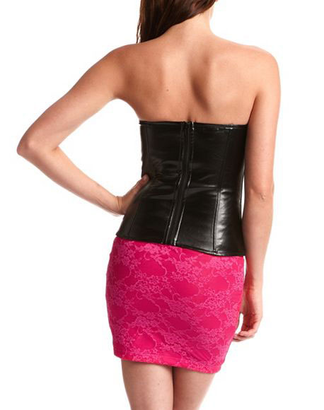 Pieced Pleather Corset